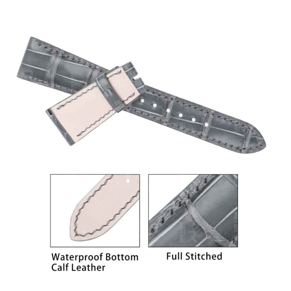 Patek Philippe grand strap - Alligator Leather - Pale Grey Replacement watch band