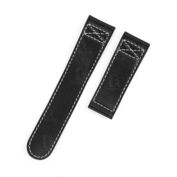 Custom aftermarket watch Oris BC4 straps and watch bands replacement for sale - premium black calf leather with white stitching watchbands online with black strap or bracelet