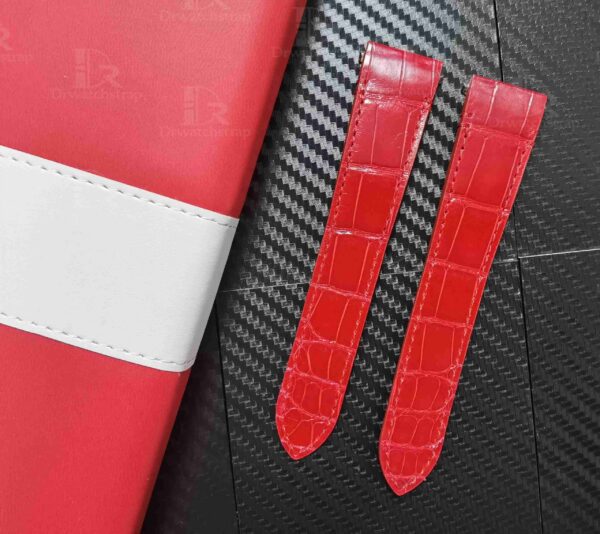 Quick release best quality alligator crocodile New Cartier Santos Quickswitch replacement leather straps amd watch bands for sale - High-end leather Cartier Santos Red strap fit for 40mm Large and 35mm Medium size online at a discount price