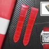 Quick release best quality alligator crocodile New Cartier Santos Quickswitch replacement leather straps amd watch bands for sale - High-end leather Cartier Santos Red strap fit for 40mm Large and 35mm Medium size online at a discount price