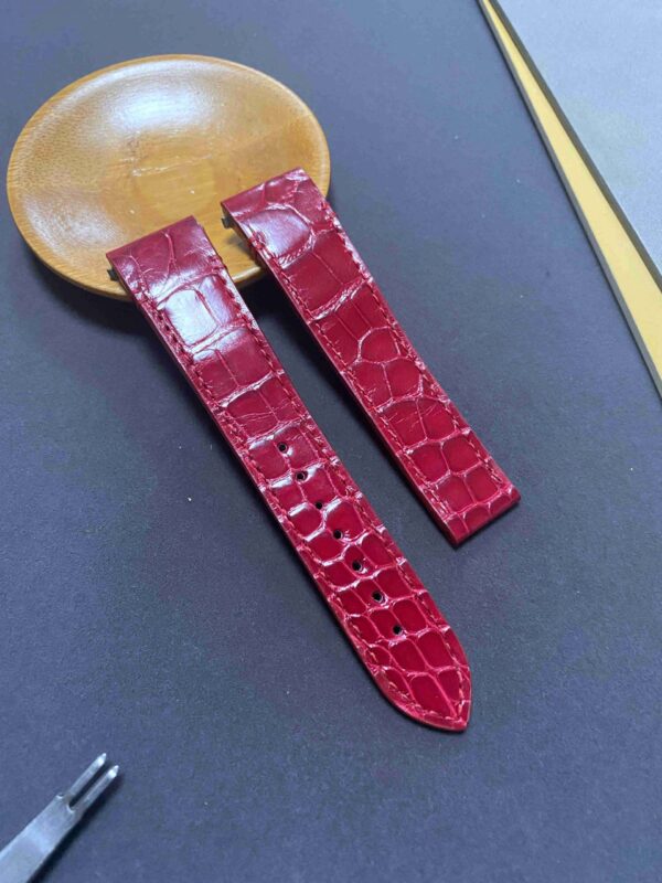 Quick release best quality alligator crocodile New Cartier Santos Quickswitch replacement leather straps amd watch bands for sale - High-end leather Cartier Santos Red strap fit for 40mm Large and 35mm Medium size online at a discount price