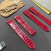 Quick release best quality alligator crocodile New Cartier Santos Quickswitch replacement leather straps amd watchbands for sale - High-end leather Cartier Santos Red strap fit for 40mm Large and 35mm Medium size online at a discount price