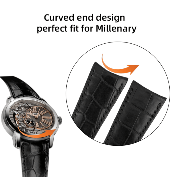Audemars Piguet Millenary curved end alligator leather watch strap band
