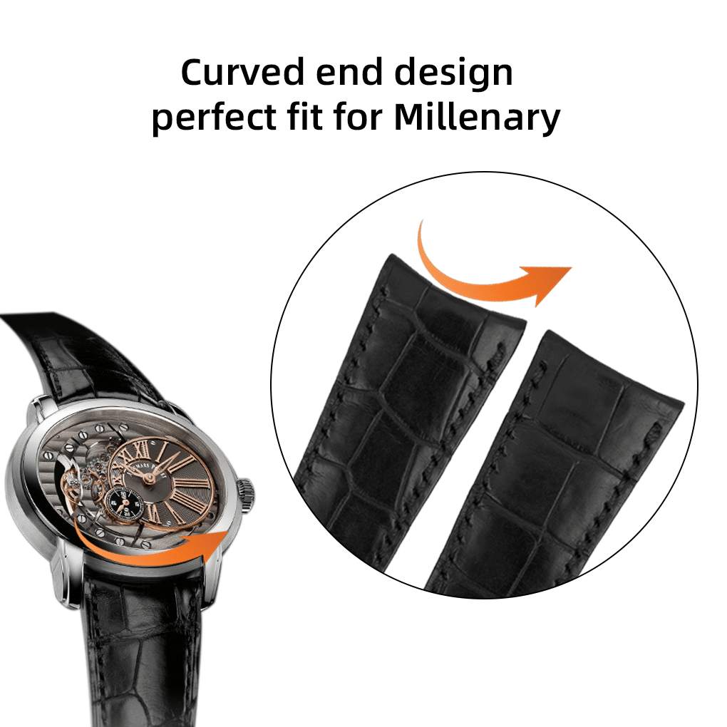 Audemars Piguet Millenary curved end alligator leather watch strap band