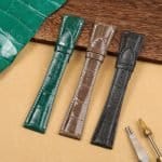 Custom handmade alligator leather watch band for PIAGET Black Tie ALTIPLANO strap