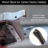 Cartier Santos Galbee with metal adapter insert connector black leather watch band replacement strap perfect fit Cartier Santos Galbee with metal adapter insert connector black leather watch band replacement strap perfect fit