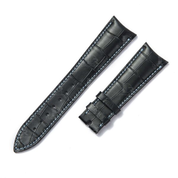 Custom alligator crocodile curved end links Audemars Piguet leather strap replacement Black bands with multi colors and sizes online for sale 20mm 22mm 24mm