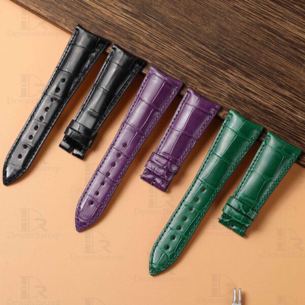 Curved End custom Alligator leather watch bands for Audemars Piguet Millenary straps
