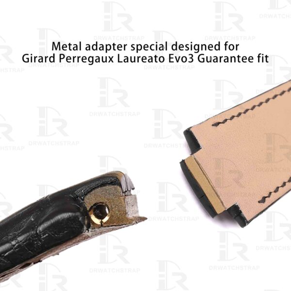 Custom Girard Perregaux Laureato Evo3 80180 replacement brown leather watch straps
