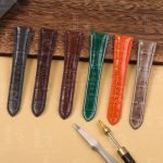 Custom leather strap replacement fit for Franck Muller watch green alligator watch band - customized