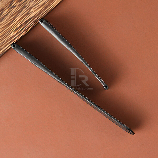 Custom Oris BC4 straps and watch bands replacement for sale black calf leather with white stitching