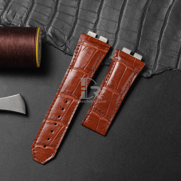 Custom Brown American leather Strap Replacement for Hublot Unico (2)