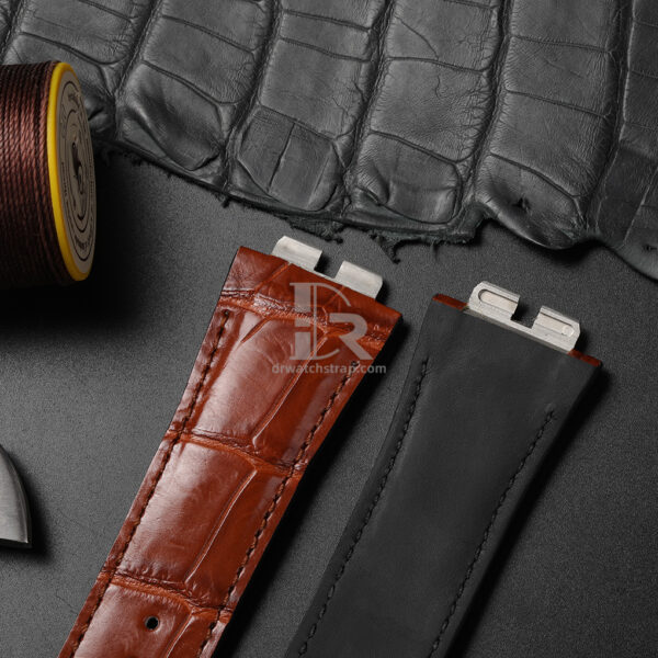Custom Brown American leather watch band Replacement for Hublot Unico (2)