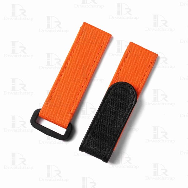 Custom velcro watch band orange canvas strap 20mm for Rolex Omega Custom velcro watch band orange canvas strap 20mm for Rolex Omega