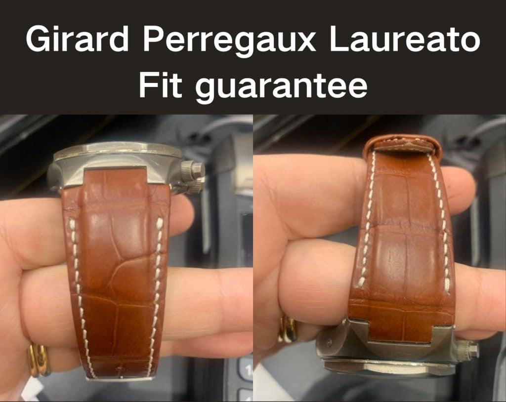 Girard Perregaux Laureato Evo3 80180 alligator leather watch band strap