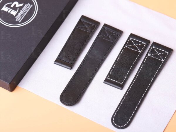 Custom aftermarket watch Oris BC4 straps and watch bands replacement for sale - premium black calf leather with white stitching watchbands online with brown black strap or bracelet