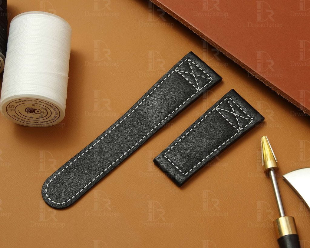 Handmade replacement Oris BC4 strap black leather watch band 21mm 22mm 24mm
