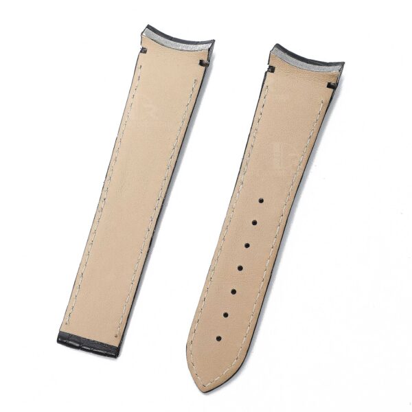 Replacement black leather watch band for Omega De Ville X2 Big Date for sale