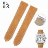 Premium Quick release calfskin Cartier Santos quickswitch Brown leather watch strap replacement with an interchangeable system leather watchbands for men's women's Cartier Santos Larga Medium watches for sale