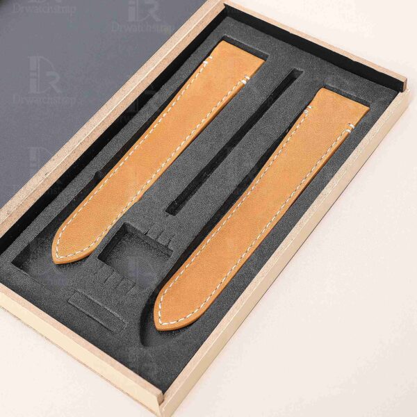 Aftermarket Cartier Santos quick release brown leather watch band for sale 21mm