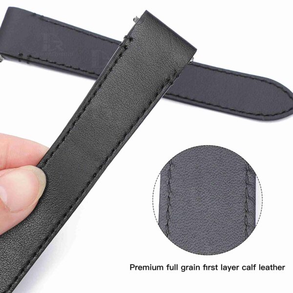 Premium Quick release calfskin Cartier Santos quickswitch black leather watch strap & watch band replacement with an interchangeable system for men's women's Cartier Santos Larga Medium watches for sale - Shop the best quality Santos de Cartier straps and watchbands at a low price