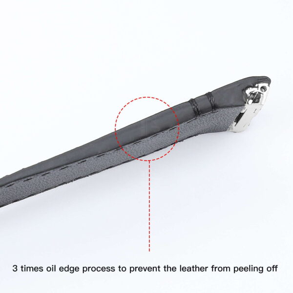 3 times oil edge process to prevent the leahter from peeling off - Premium Quick release calfskin Cartier Santos quickswitch black leather watch strap & watch band replacement with an interchangeable system for men's women's Cartier Santos Larga Medium watches for sale - Shop the best quality Santos de Cartier straps and watchbands at a low price