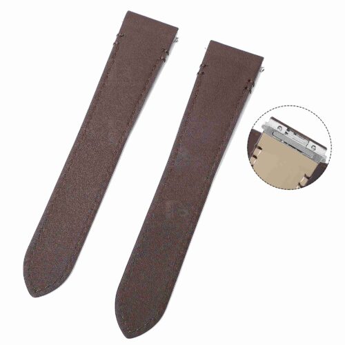Premium best quality OEM Quick dark brown release calfskin Cartier Santos quickswitch leather watch strap and watch band replacement with an interchangeable system for Cartier de Santos Medium Large men's women's watches online - Shop the handmade calf material watchbands at a low price