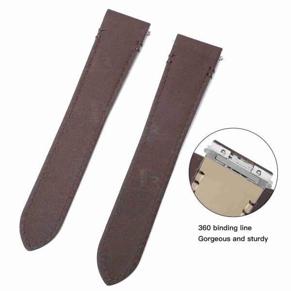 Premium best quality OEM Quick dark brown release calfskin Cartier Santos quickswitch leather watch strap and watch band replacement with an interchangeable system for Cartier de Santos Medium Large men's women's watches online - Shop the handmade calf material watchbands at a low price