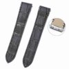 Genuine best quality replacement Grade American Alligator Quickswitch Black leather Cartier Santos watch straps & watchbands for Cartier Santos 100 L XL watches for sale - Grade A crocodile custom leather watch band with interchangeable system online at low price