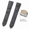 Best quality Genuine Alligator Quickswitch Black leather Cartier quickswitch straps & watchbands for Cartier Santos Medium Large Watches for sale - Custom leather watchband with Easy Change system at low price