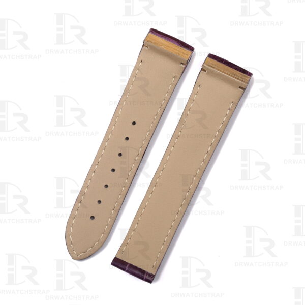 Custom Omega De Ville X2 Purple Belly Scale American Alligator leather strap (2)