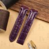 Custom Omega De Ville X2 Purple Belly Scale American Alligator leather strap (7)
