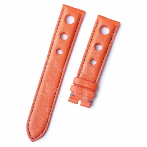 High-quality premium orange calf leather replacement watch Chopard Mille Miglia strap and watch band for ladies men online for sale - Chopard leather watch straps shipped to UK, US and all over the world at a low price