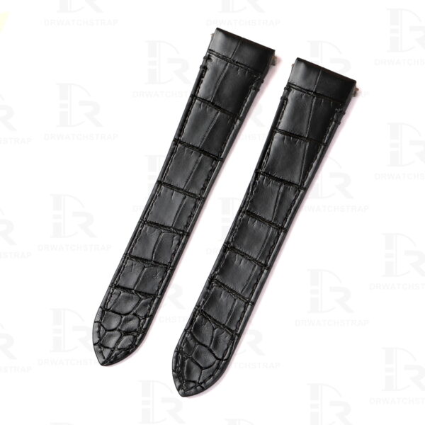 Quickswitch Black alligator leather Cartier Santos strap