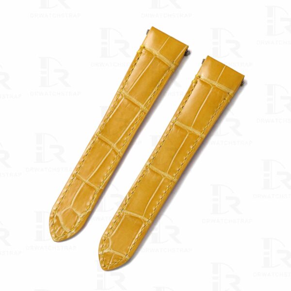 Quickswitch yellow alligator leather Cartier Santos strap