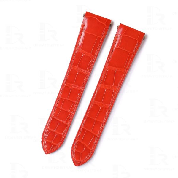 Cartier Santos strap orange red alligator leather watch band