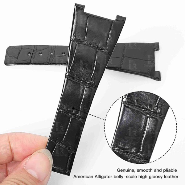 Omega Constellation leather strap replacement best quality material alligator crocodile aftermarket Omega watch band for sale - High-end watchband for Omega luxury watches