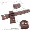 Custom premium Brown calfskin replacement IWC watch straps and watchbands for IWC Big Pilot watches for sale - High-quality IWC leather strap replacement 22mm 21mm with rivets