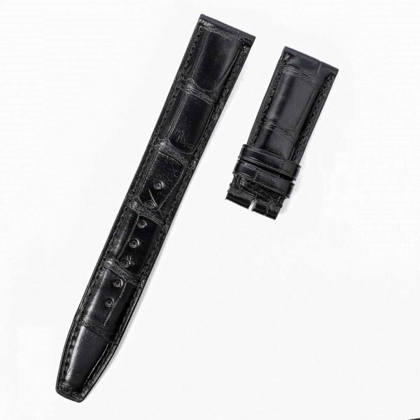 IWC Portuguese strap handmade black Alligator leather watch band