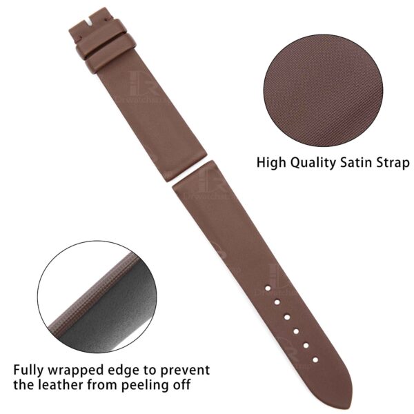 Best quality OEM premium Satin material brown leather watch straps and watch bands replacement for Glashutte Original Ladies Serenade luxury watches - Shop high-end handmade satin strap and watch band at a low price