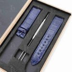 Chopard Happy Sport Ladies Siamese Crocodile Gray leather watch strap (1)