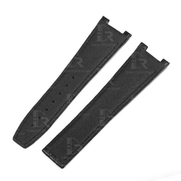 Custom Omega Constellation black leather strap replacement best quality material alligator crocodile aftermarket Omega watch band for sale - High-end watchbands for Omega luxury watch (