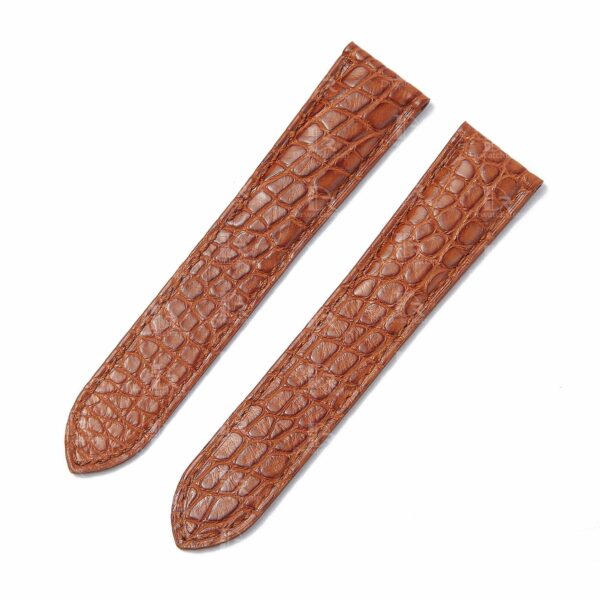 Custom best quality material alligator crocodile Cartier Tank & Ronde solo brown watch leather strap replacement 16mm 18mm 20mm 23mm size compatible with Cartier Tank & Ronde solo small large