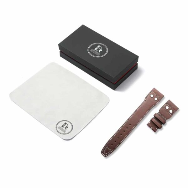 Handcrafted 22mm brown leather strap with rivets Alternative IWC Big Pilot strap