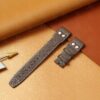 Replacement 22mm IWC Big Pilot brown calfskin leather watch band strap with rivets