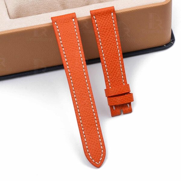1625235374-Hermes-Cape-Cod-watch-strap-replacement-Orange-sport-band (30) Premium high-quality Epsom orange calfskin leather Hermes watch band and strap for Hermes Heure H Cape Cod luxury watch - orange sport band - Shop Single tour watch bands online for sale at low price