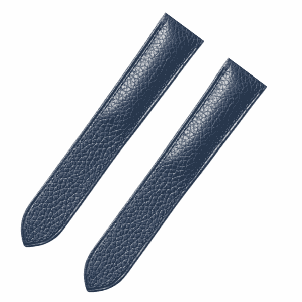 Handcrafted custom premium calf watch leather strap blue replacement watch band for Cartier Tank solo Ronde small large XL ladies men watches for sale at a low price