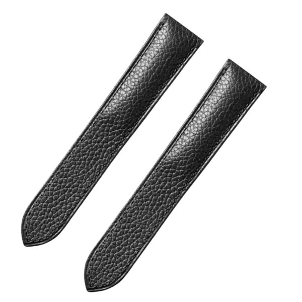 Handcrafted custom premium calf watch leather strap black replacement watch band for Cartier Tank solo Ronde small large XL ladies men watches for sale at a low price