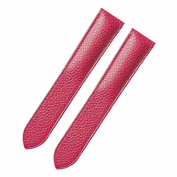 Handcrafted custom premium calf watch leather strap pink replacement watch band for Cartier Tank solo Ronde small large XL ladies men watches for sale at a low price