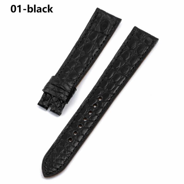 Alligator Hermes leather strap replacement Heure H single tour black watch band